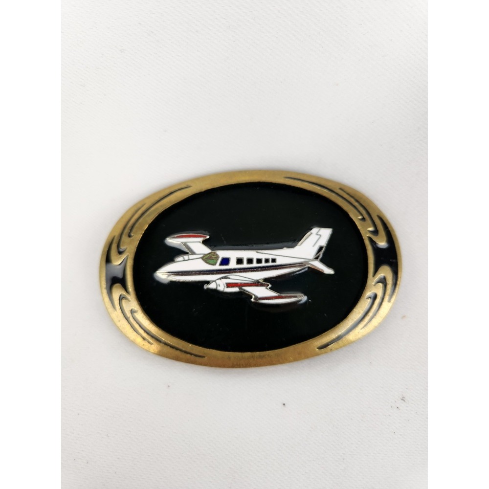Cessna Business liner Brass Aviation Airplane Plane Vintage 80s‎ Belt Buckle